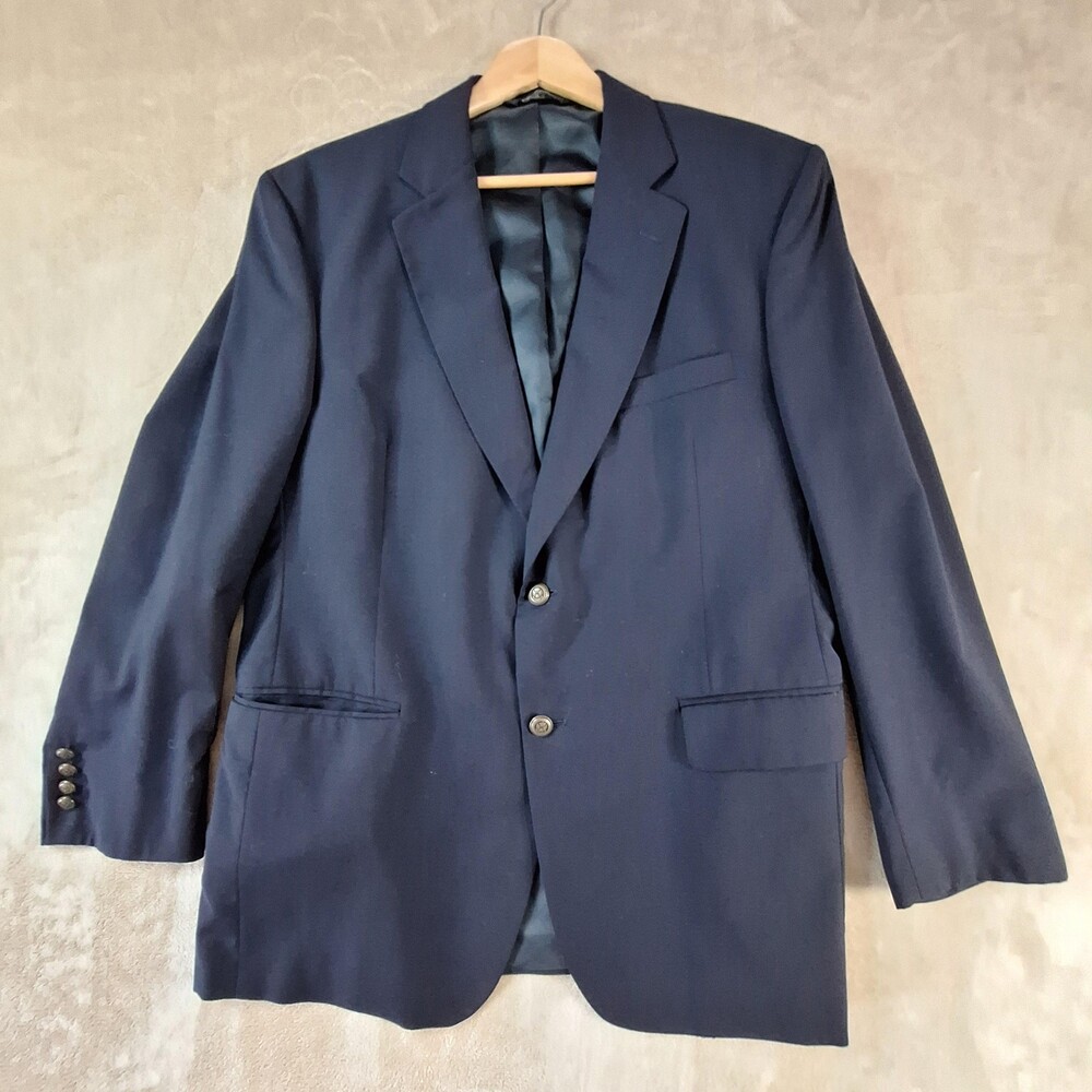 Jos A Bank Blazer Mens 43R Wool Brass Button Sport Coat Classic Single Vent